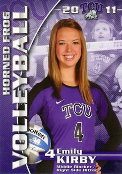 2011 TCU Horned Frog Volleyball Schedules #NNO Emily Kirby Front